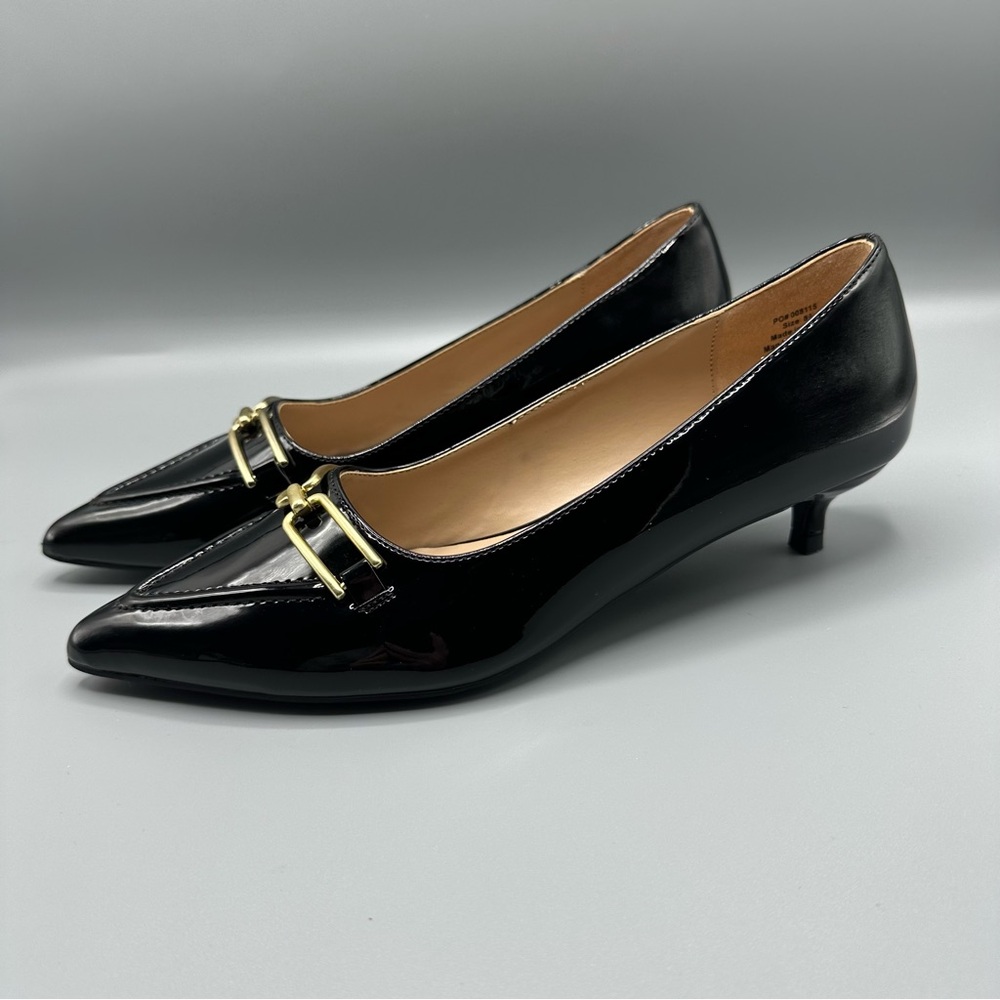 Journee Collection Kitten Heel Loafer Pointed Toe Pumps Women’s Size 8.5 Black